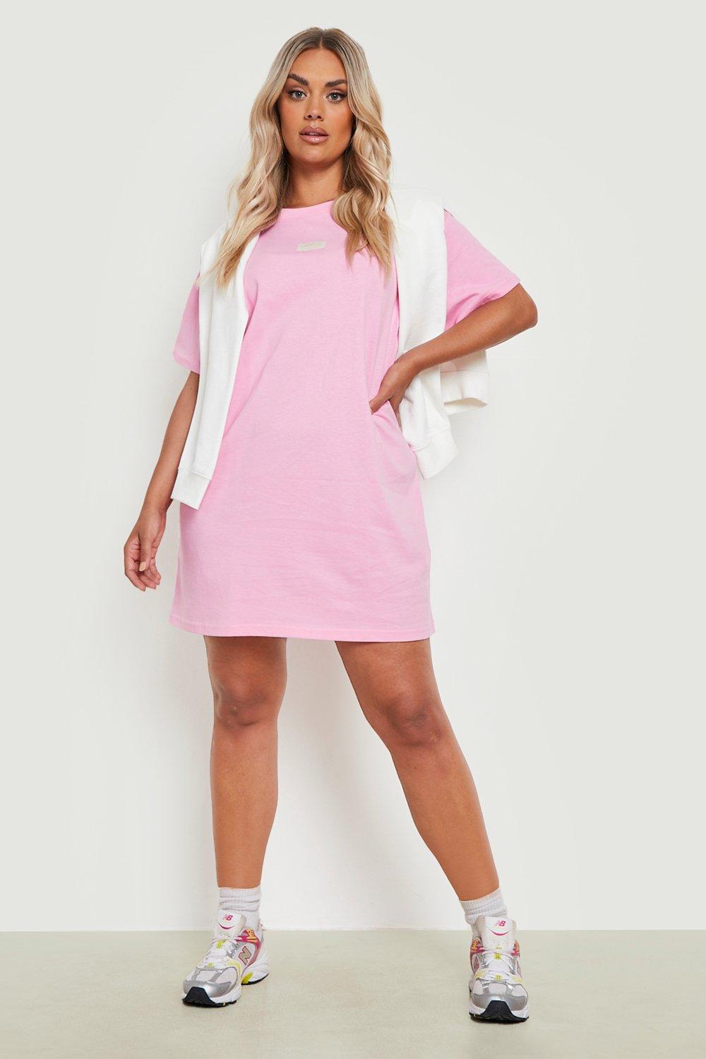 Bright pink cheap t shirt dress